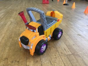 yellow Dog dumper truck ride on toy