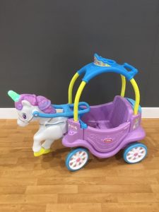 a Unicorn carriage ride on toy