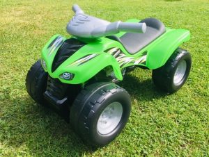 green Kawasaki quad ride on toy