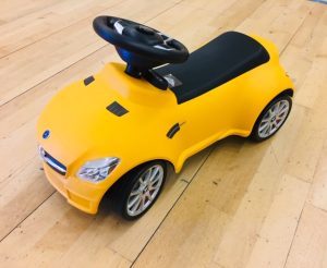 yellow mercedes ride on toy